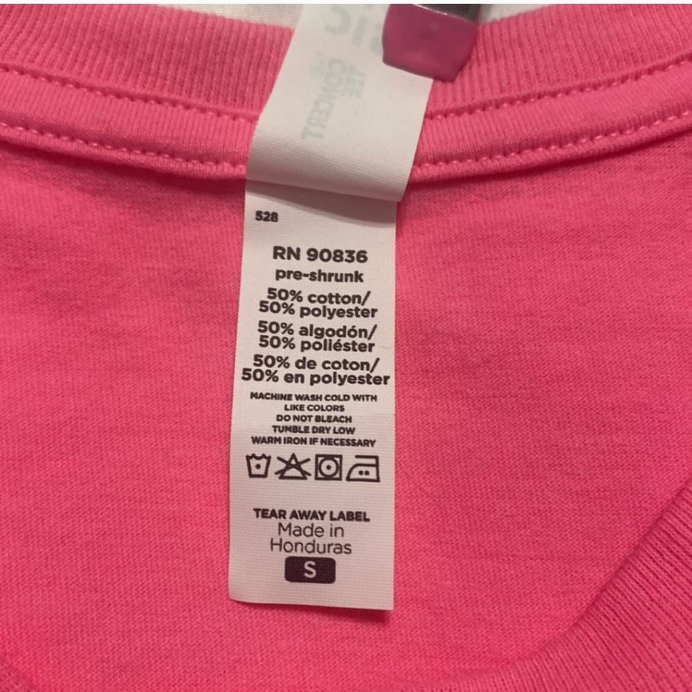 Hot Pink Short Sleeve V Neck Tee Size S - Picture 4 of 4
